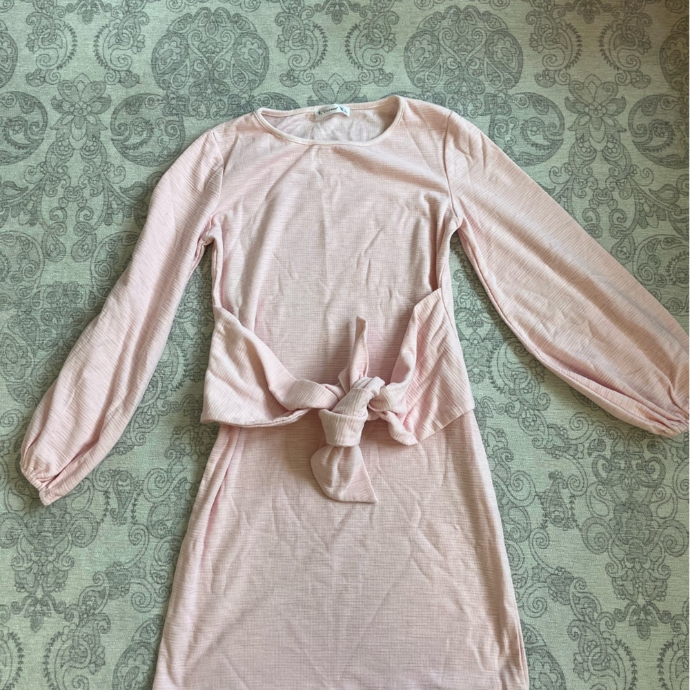 Pink light sweater dress